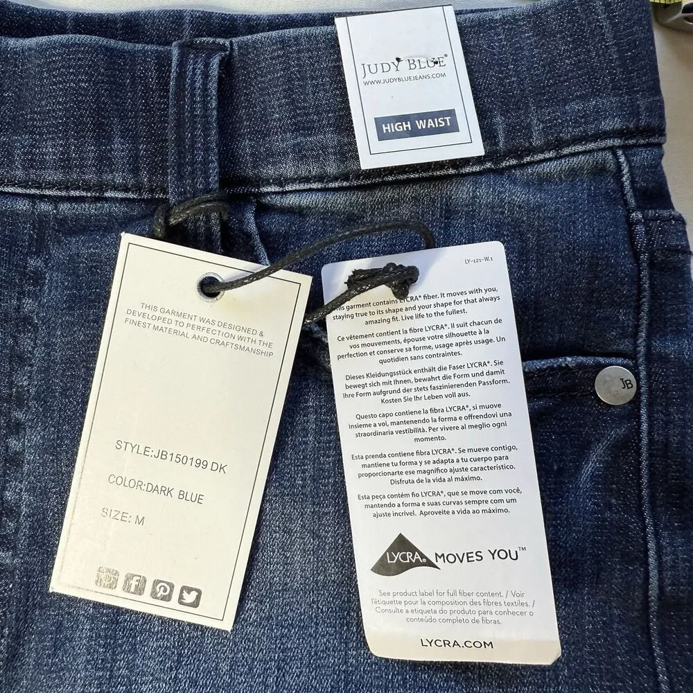 Judy Blue Pull On Shorts Medium Dolphin Hem Elastic High Waist Stretch JB150199 - Picture 9 of 13